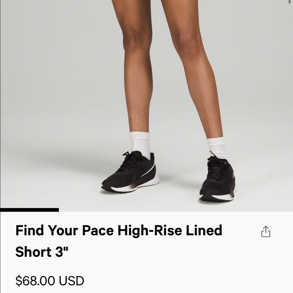 Lululemon Find Your Pace High-Rise Lined Short 3” 💙💙